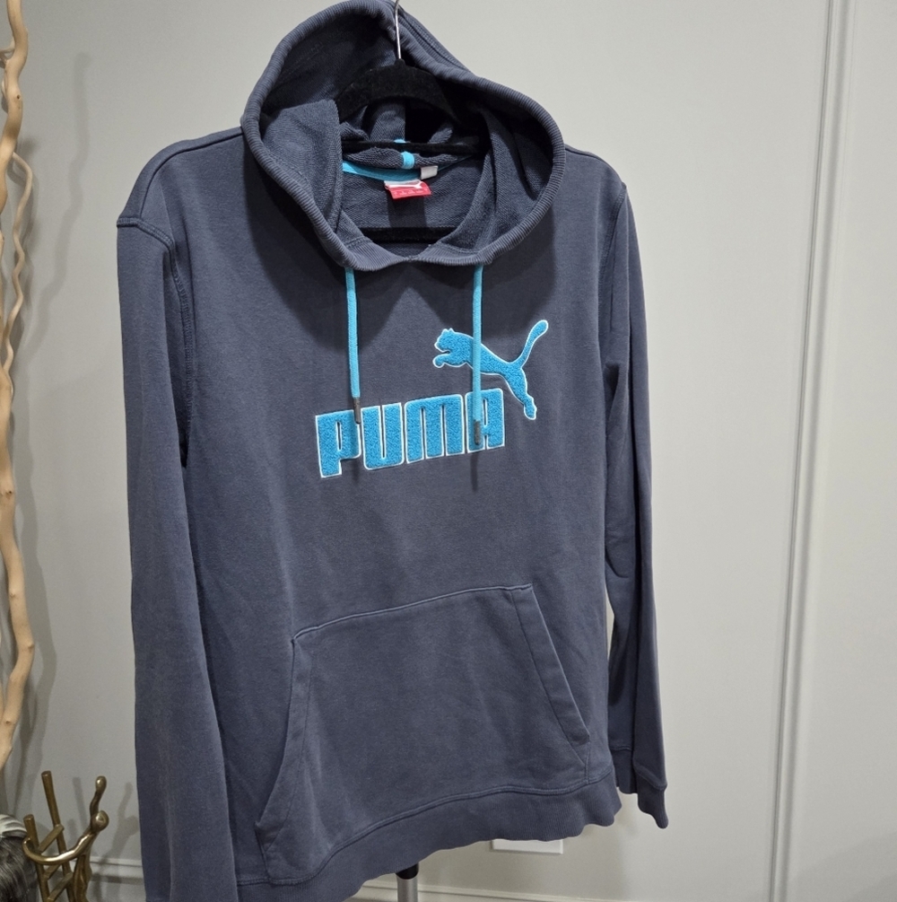 Puma Men's Blue Hoodie Sz.L